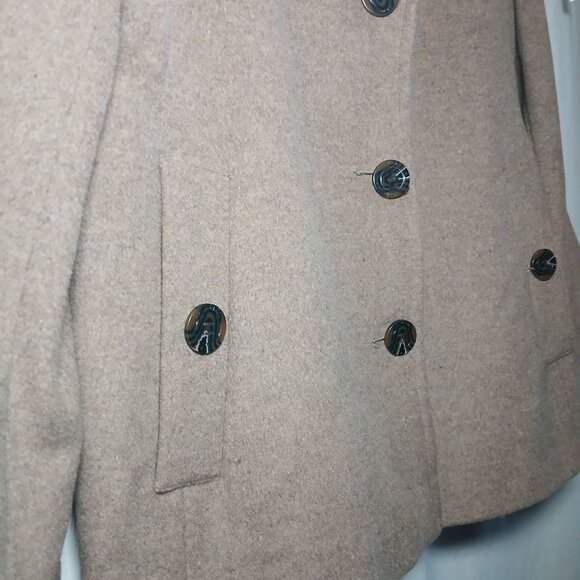 Calvin Klein Womens Wool Blend Button-Front Peacoat Petite Large Classic Warm Ou - Picture 8 of 16